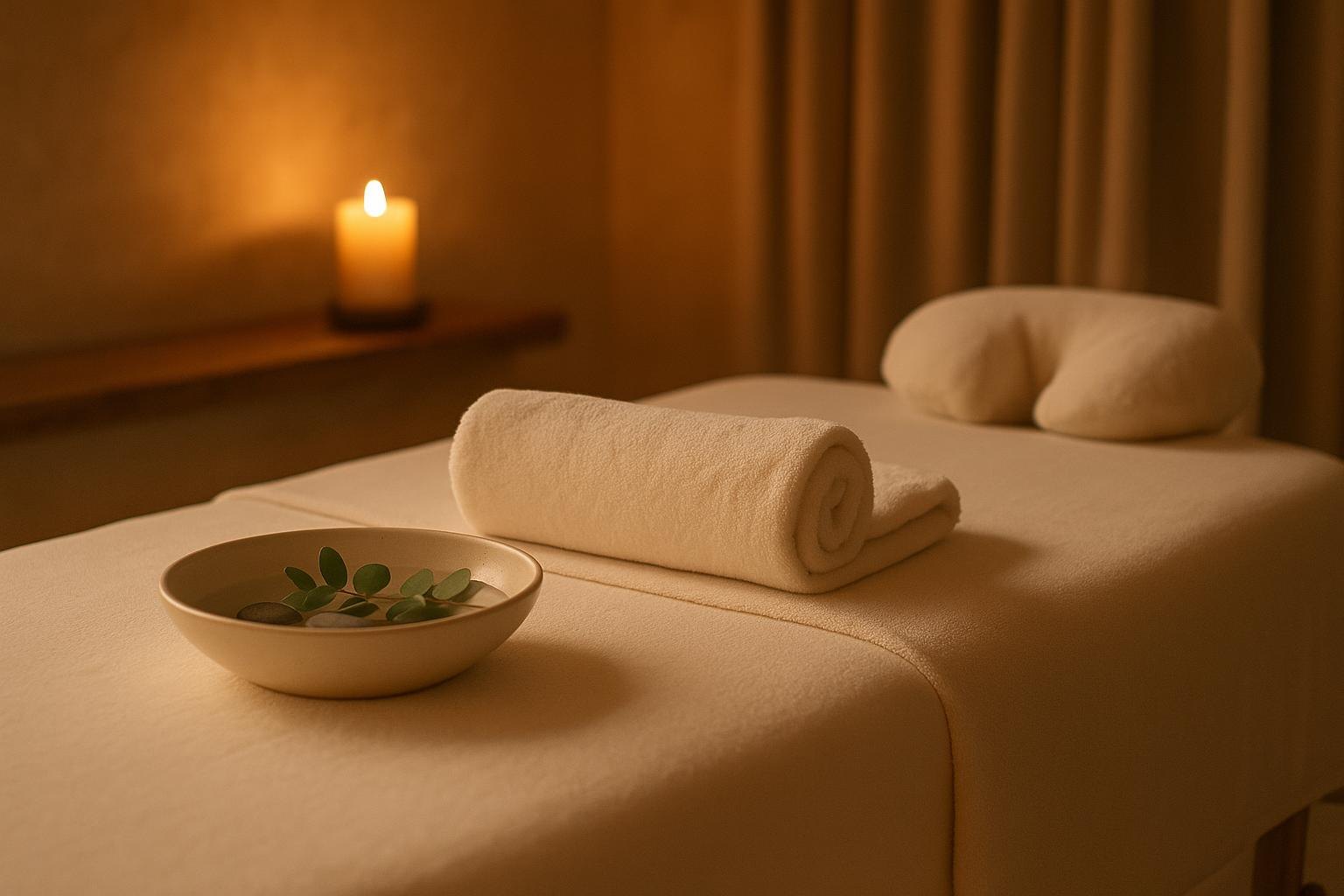Slow, rhythmic lymphatic work in the villa — the light-touch morning session for the heavy, jet-lagged first days of a stay.